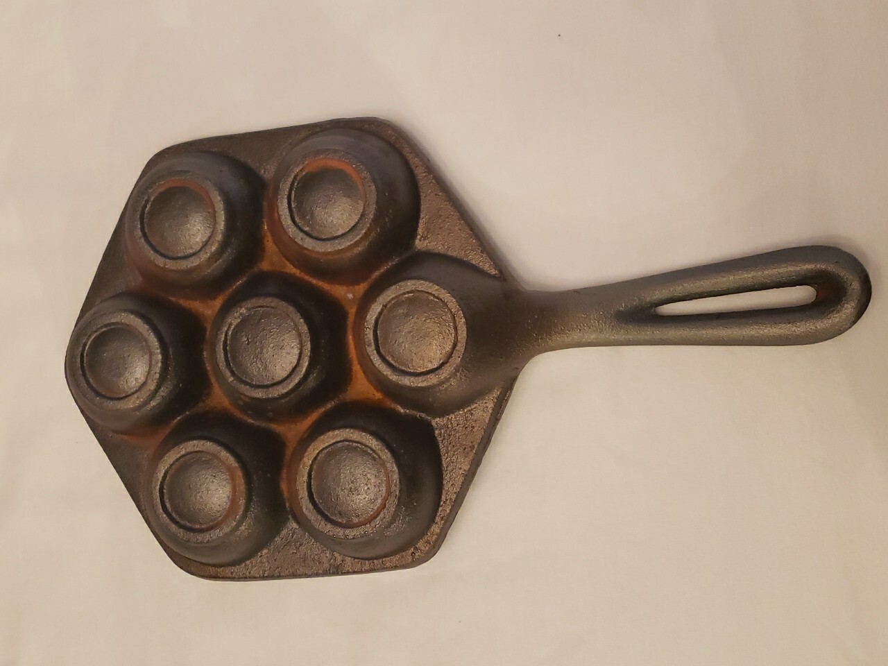 Vintage Cast Iron Egg Poacher/danish Pancake Pan Skillet Pan 7 Spot eBay