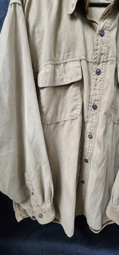 North River Outfitters Sueded Shirt Mens XL Beige Button Down Casual Long Sleeve - Picture 2 of 12
