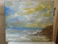 I DAVIRON "Seascape Coastal" Oil On Canvas Dated 2012