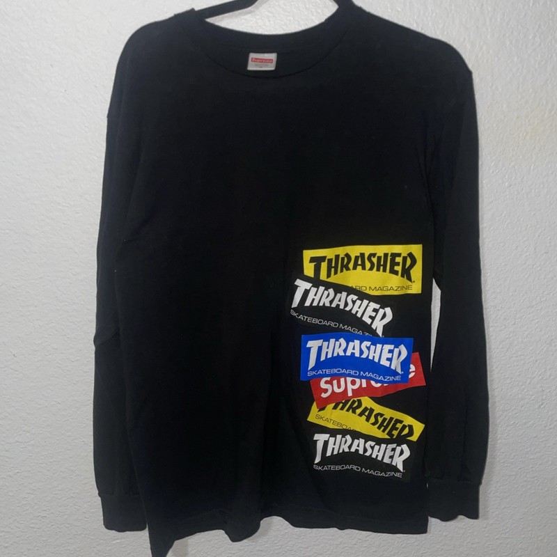 Supreme X Thrasher Multi Logo Shirts Men's Medium M Long Sleeve