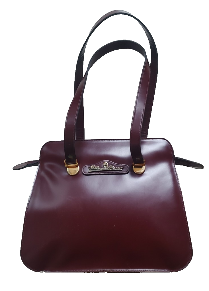 Vtg 60s/70s ETIENNE AIGNER Satchel Leather Handbag Shoulder Bag OXBLOOD RARE