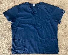 Cherokee Women and Men V-Neck Scrub Top with 3 Pockets Size XL- Navy