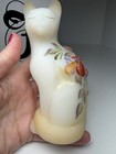 Fenton Sitting Cat Ivory Blasted Hand Painted 95th Anniversary With Box — photo 4