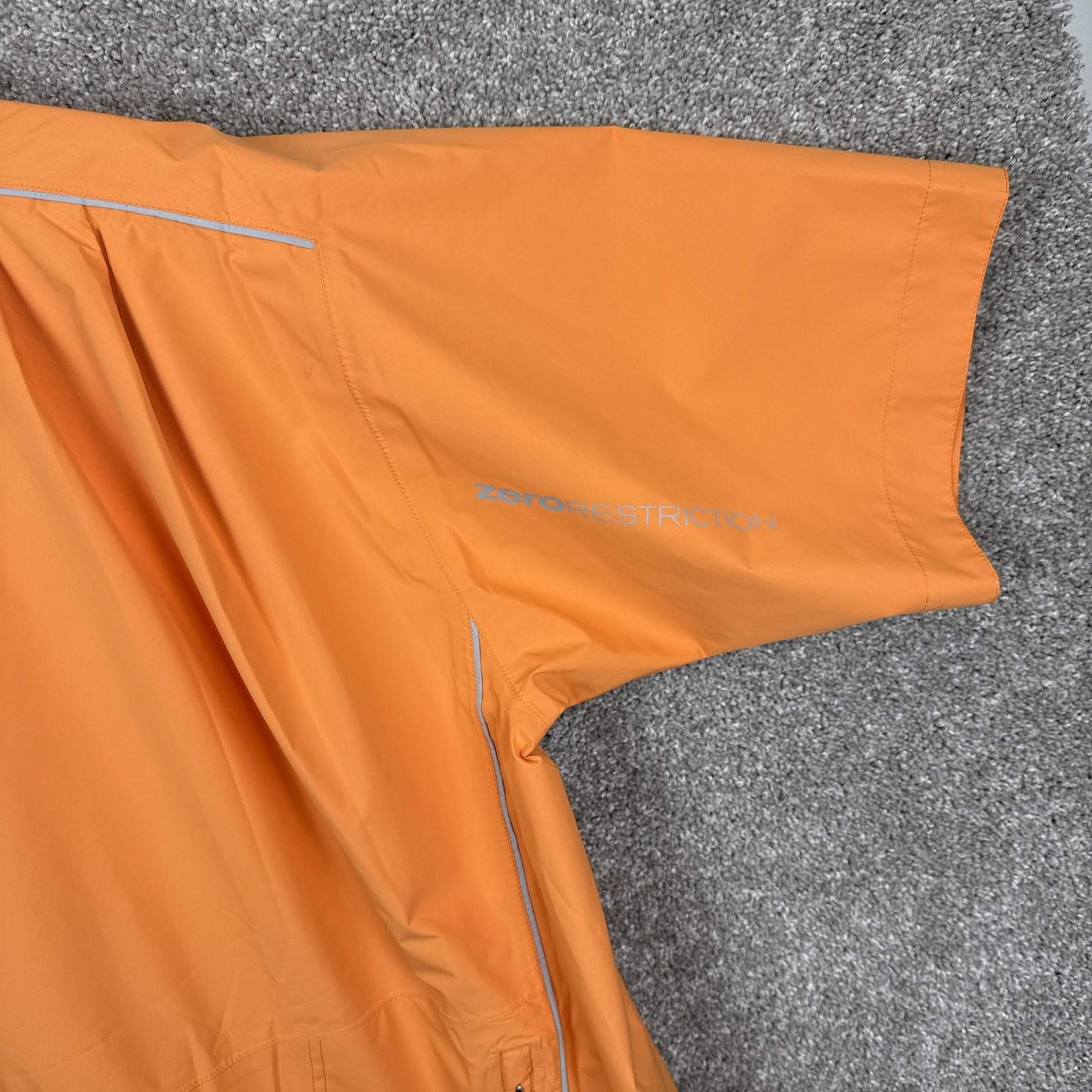 Zero Restriction Windstopper Jacket Mens XL Orange Golf Pullover Short Sleeve