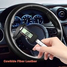 15" Universal Car Steering Wheel Cover Anti Slip Cowhide Leather Comfortable