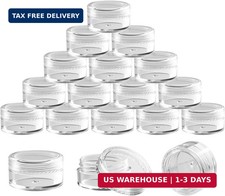5g Cosmetic Sample Jars with Lids, 50 Pack Clear Small Plastic Containers for Sk