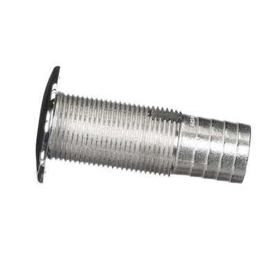 Stainless Steel Barbed Standard Length Straight Thru Hull Fitting Marine
