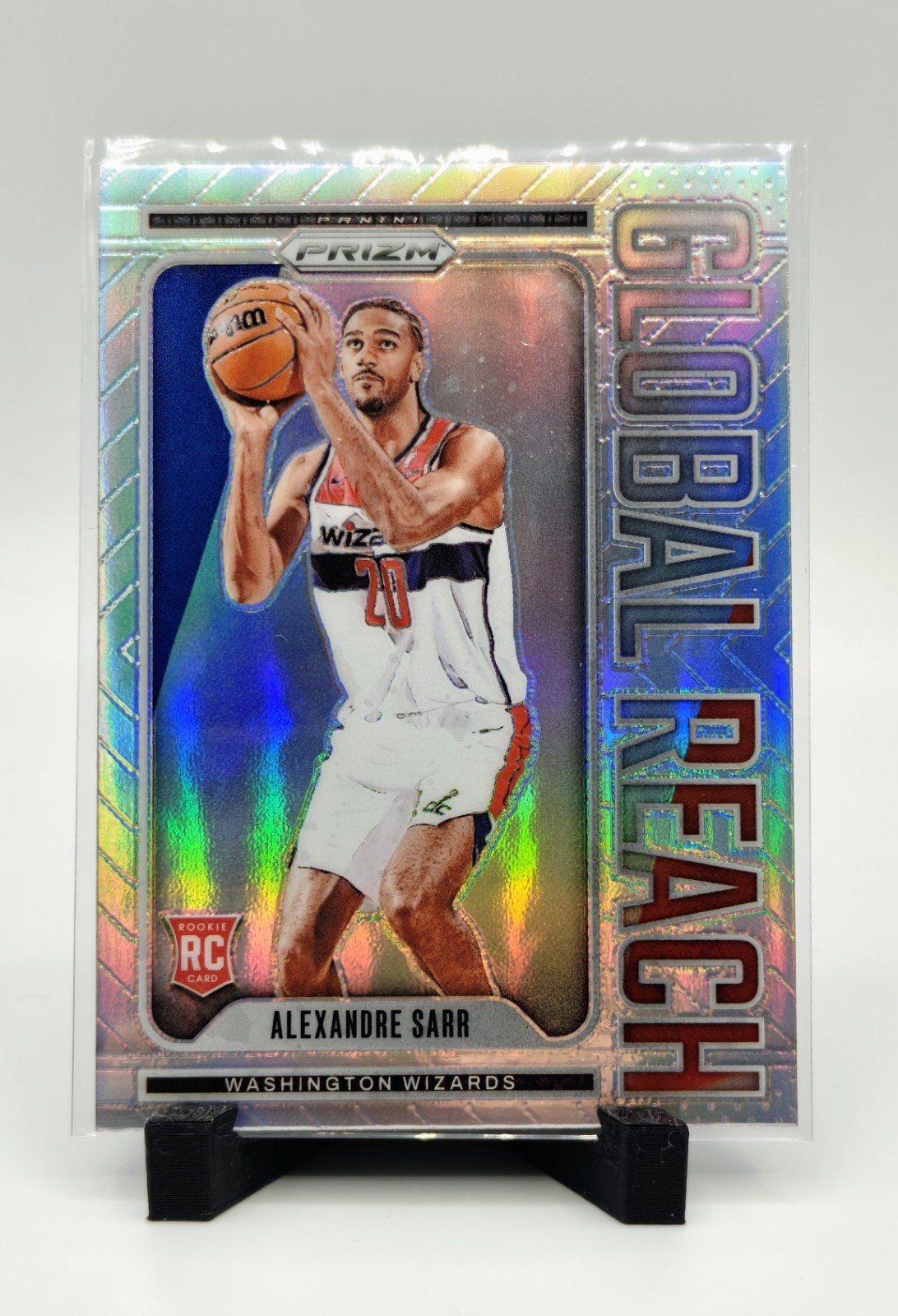 2024-25 Panini Prizm Alexandre Sarr #10 Global Reach Silver Prizm RC Wizards
