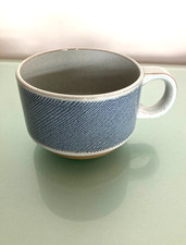 Vintage MIDWINTER Stoneware Blue & Beige DENIM Teacup