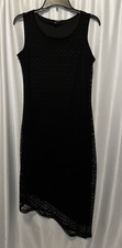 Vera Wang Dress Womens Size Small Black Pullover Sleeveless Asymmetrical