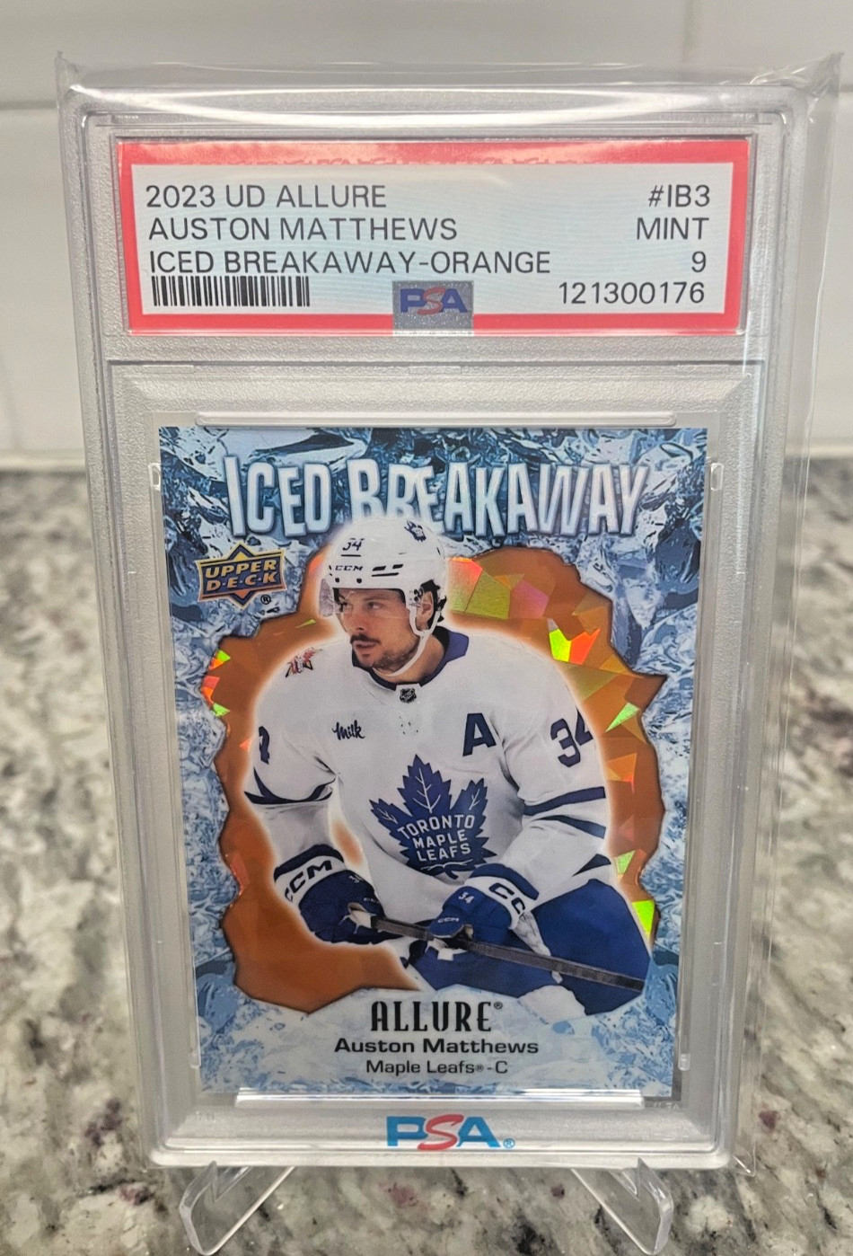 2023-24 Upper Deck Allure - Iced Breakaway Auston Matthews #IB-3 Orange /399 NHL