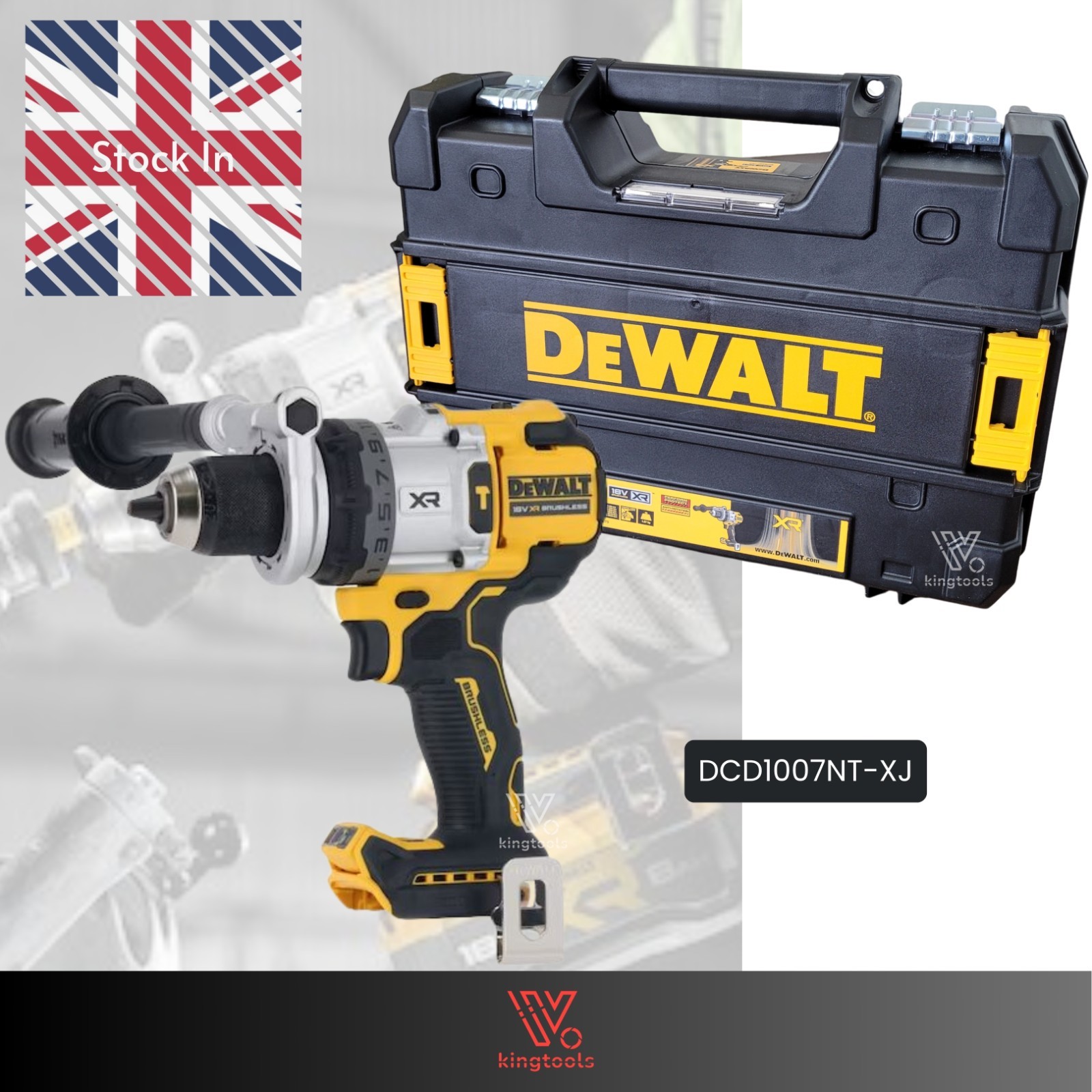 DeWalt DCD1007NT-XJ 18V XR Brushless Premium Hammer Drill Driver In TSTAK Case