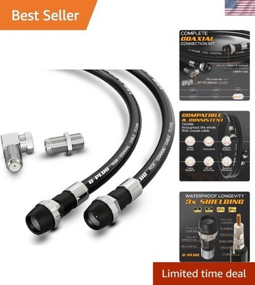 RG6 Coaxial Cable 200FT - Triple Shielded, Waterproof, High-Performance Quality