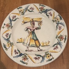 Hand Painted Portuguese Decorative Plate Signed Vintage Ceramic