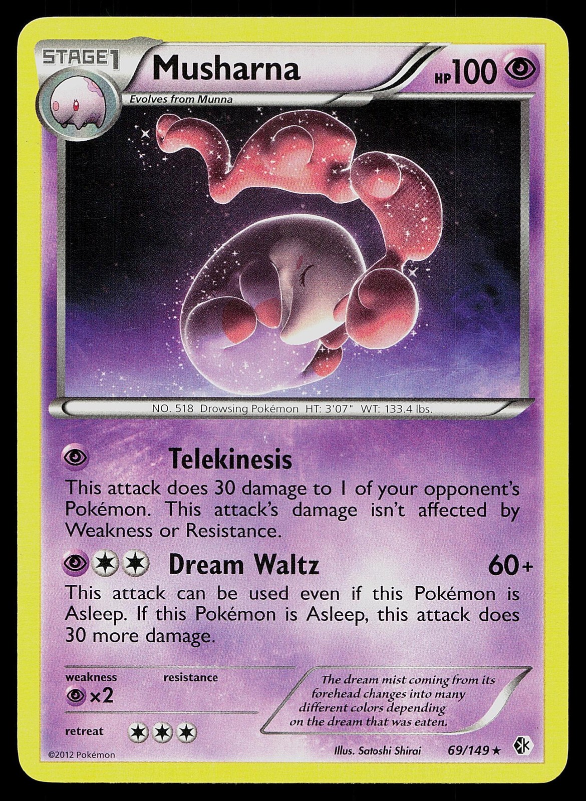 Pokemon Card Boundaries Crossed Musharna 69/149 Rare