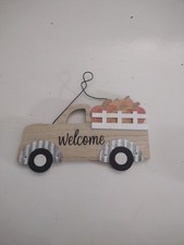 Farmhouse Welcome Truck Pumpkin Wall Hanging Fall Harvest Decor 7.5"