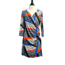 Steven Edwards Women’s Muti 3/4 Sleeve Faux Wrap Dress Size Medium