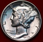 Uncirculated 1939 Philadelphia Mint Silver Mercury Dime — photo 1
