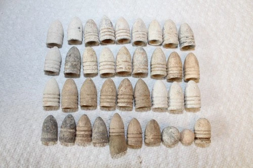 LOT OF 37 DROPPED CIVIL WAR BULLETS MIXED LOT DUG IN VIRGINIA