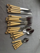 Lovely Yellow Stainless Steel Cutlery 20 pieces in total excellent condition