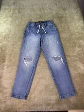 Rewash Pull On Drawstring Waist Jogger Women's Size 3 26 Blue Denim Jeans C275