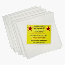 Microfiber Glass Cleaning Cloths, 6 Pack - 16" x 16" Lint-Free Window Mirror