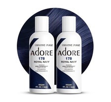  2 Pack Adore Semi Permanent Hair Dye Color 4oz  178 Royal Navy 