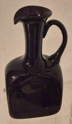 Vintage Blenko-Stil Amethyst-Kunstglas-Wasserflasche/Krug