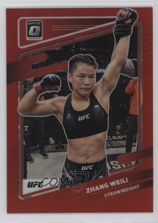 2022 Panini Donruss Optic UFC Red Prizm 175/199 Zhang Weili #100 nd3