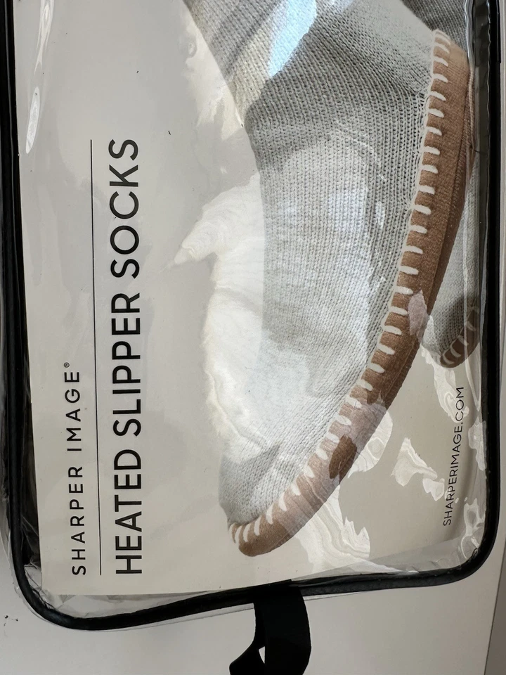 Sharper Image Mens Heated Slipper Socks Size S/M NOS Fully Tested & Charged! - Image 4 of 4