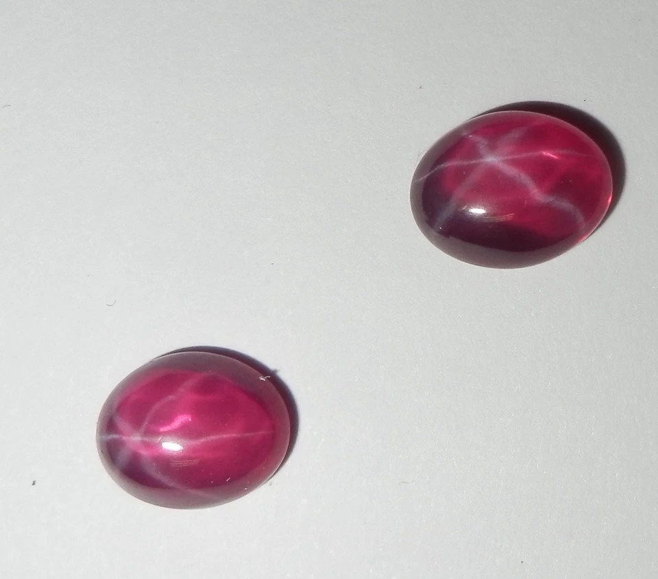 Transparent Star Ruby Oval 9x7 mm Cabochon 6 Rayed Lab-created Stone 10 pcs Lot - Image 3 of 4