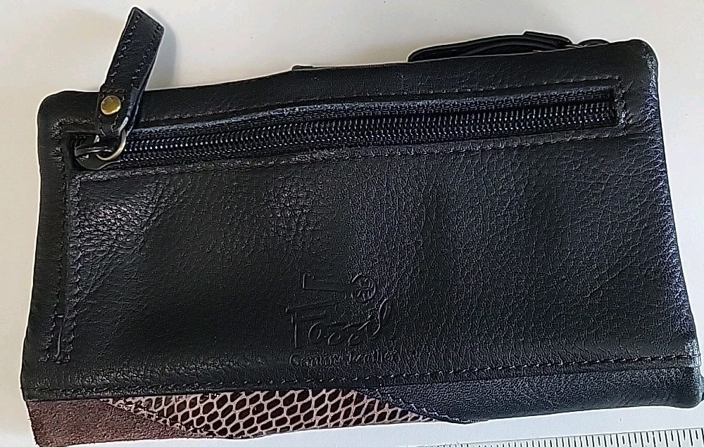 Fossil Leather Wallet MultiColor Patchwork Bifold… - image 2