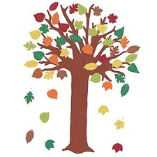78 Pcs Fall Classroom Tree Bulletin Board Decor Set Vintage Style