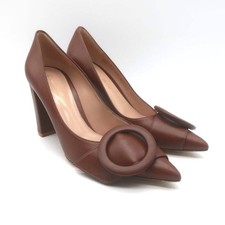 Gianvito Rossi Venezia 85 Pumps Brown Leather Size 36 Pointed Toe Heels