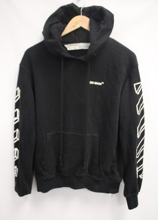 Men's Black OFF WHITE VIRGIL ABLOH 2013 Main Label Hoody Jumper SMALL L50