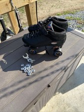 Riedell Quad Roller Skates R3/Cayman Black Vinyl Uppers Men's Size 12