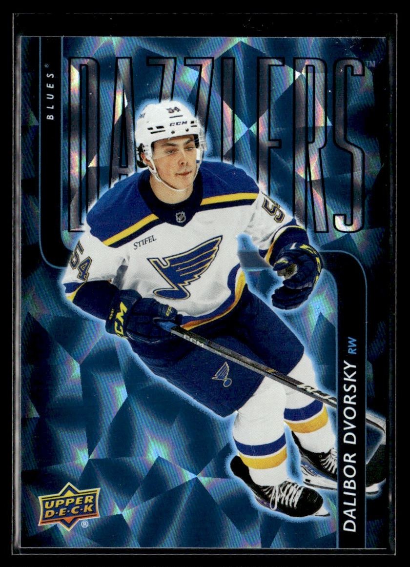 2025-26 Upper Deck Dazzlers Blue Dalibor Dvorsky Rookie St. Louis