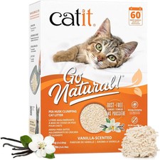 Catit Go Natural! Clumping Pea Husk Cat Litter – Vanilla Scented, 5.6Kg (2 X 2.8 1.19 per kilo