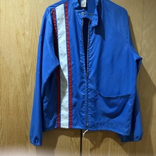 VTG 70s Dunbrooke Pla-Jac Nylon Blue Racing Jacket Men's 40-M-42 Made In USA EUC