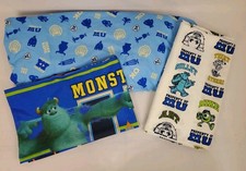 Disney Monsters University Crib Toddler Bed Sheets Fitted Flat Pillowcase Blue