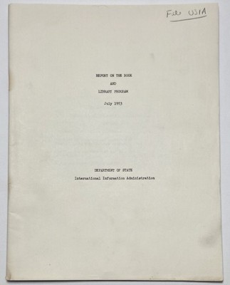 1953 IIA Book Program Report McCarthy Red Scare Era Censorship State Dept