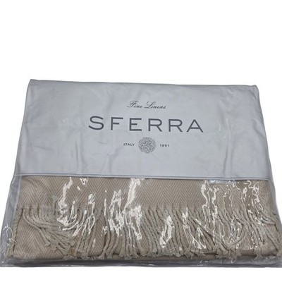 Sferra Celine Herringbone Throw Blanket Taupe 51x71 NEW Sferra Celine Herringbone Throw Blanket Taupe 51x71 NEW