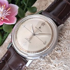 Orologio uomo vintage Hamilton Electric Nautilus 503 1964 revisionato nuovo coccodrillo