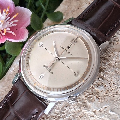 Serviced 1964 Hamilton Electric Nautilus 503 Men's Vintage Watch New Crocodile