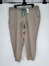 FIGS Technical Collection Zamora Joggers Scrub Pants Women 3XLP 3XL Petite Tan