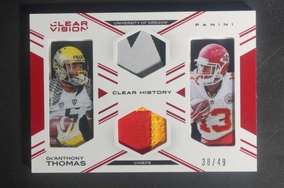 2015 Panini Clear Vision De'Anthony Thomas Clear History Dual Patch /49 DV1437