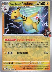 Team Rocket's Ampharos 074/182 Destined Rivals Reverse Holo