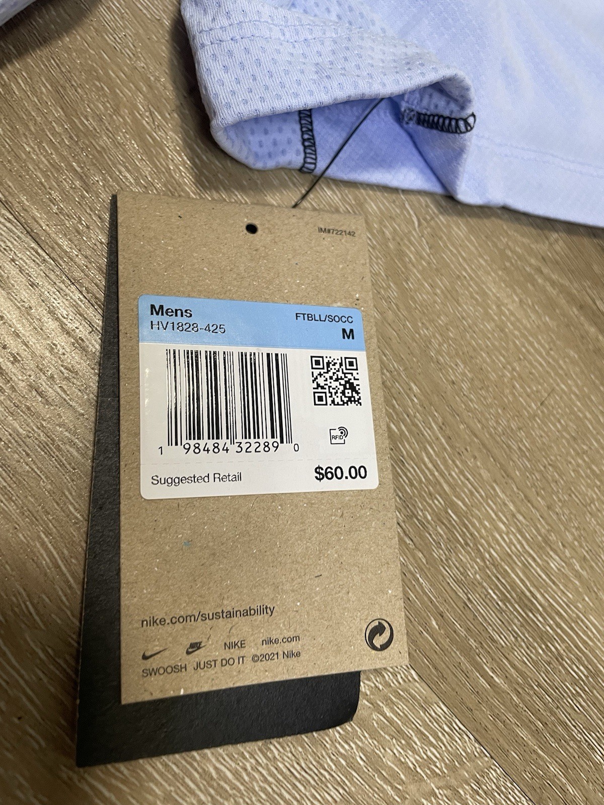 NWT Nike Strike+ Dri-FIT Mens M Short Sleeve Soccer Shirt Jersey HV1828-425 Blue thumbnail 5