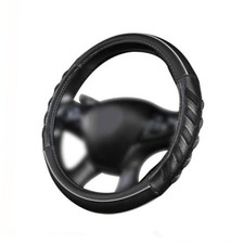 car Steering Wheel Cover Faux Leather Massage Universal fit 3D Grey black