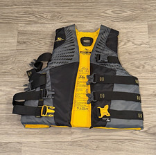 Stearns Adult L/XL Type III PFD Life Jacket Model 5974 Gray Black Yellow